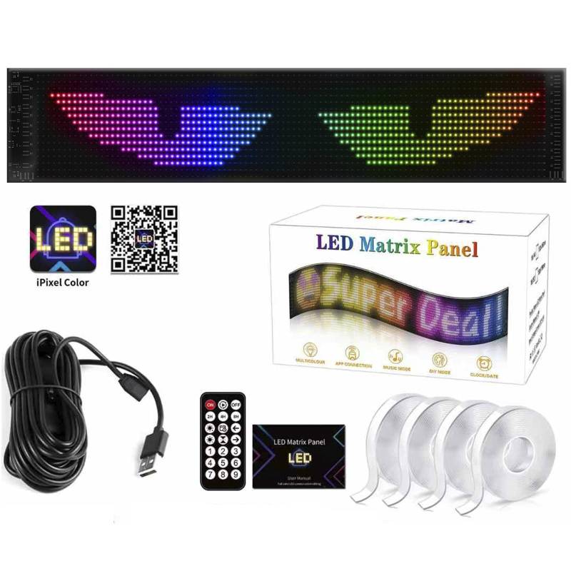 LED Augen für Lkw und Auto, Devil Eyes, Großer Programmierbarer Flex LED Display Auto, DIY Auto Dynamische LED Smart Bunte Augenlampe Soft Screen (192x1762mm) von Kosinso