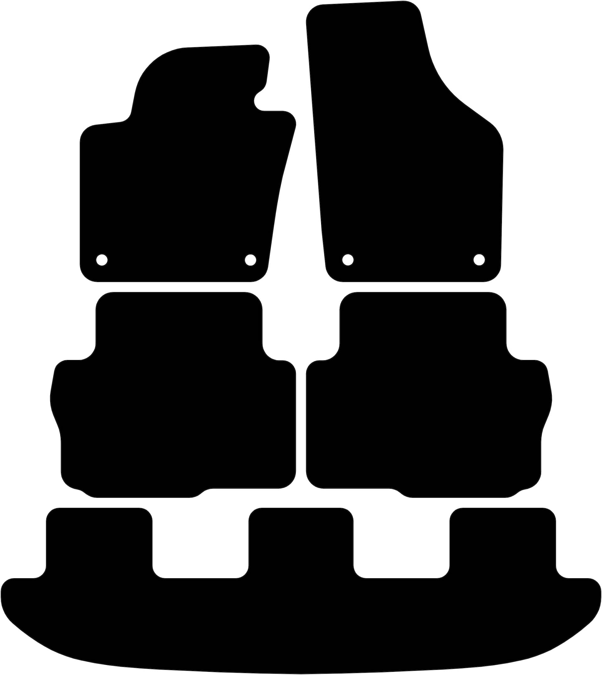 Kovvar Fußmatten passend für Seat Alhambra 2010-2024 Passend zur Ausführung: 7 Sitzer | Qualität: Luxury von Kovvar