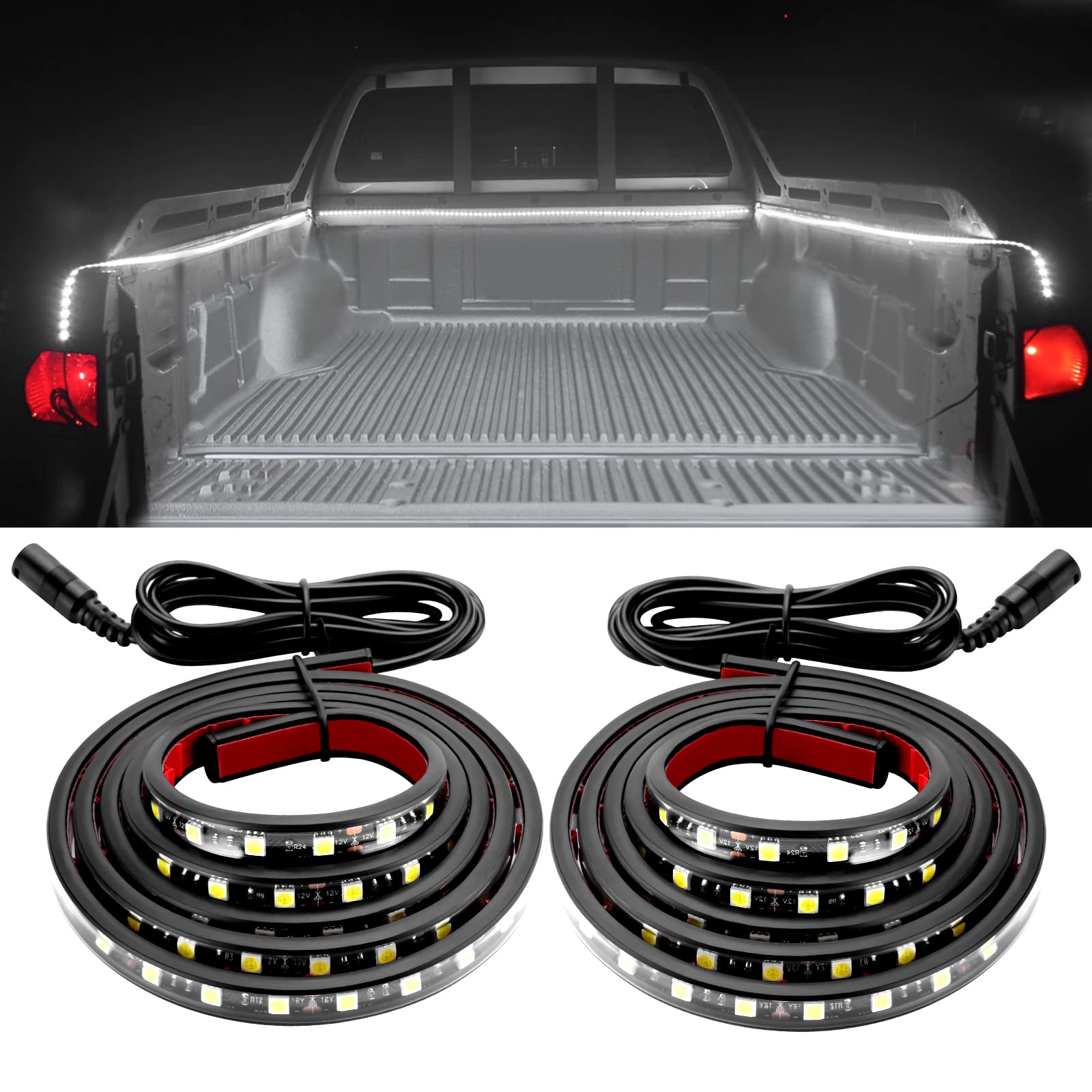 Kraumi 36W LED Strip für Pritschenwagen, 180 LEDS 12V LED Arbeitsscheinwerfer IP68 Wasserdicht Offroad Zusatzscheinwerfer für RV Markisenlicht, LKW Ladefläche, Seitentürlicht(2 Stk) von Kraumi