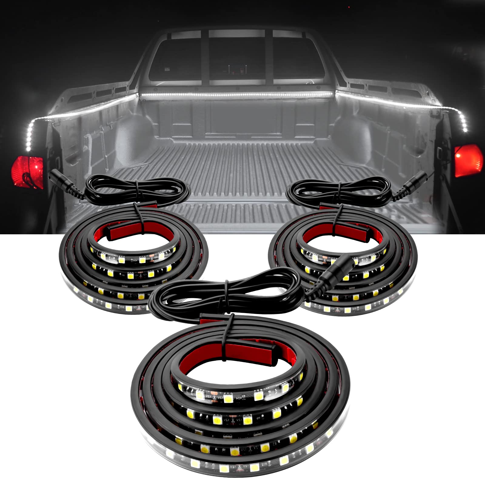 Kraumi 36W LED Strip für Pritschenwagen, 270 LEDS 12V LED Arbeitsscheinwerfer IP68 Wasserdicht Offroad Zusatzscheinwerfer für RV Markisenlicht, LKW Ladefläche, Seitentürlicht(3 Stk) von Kraumi