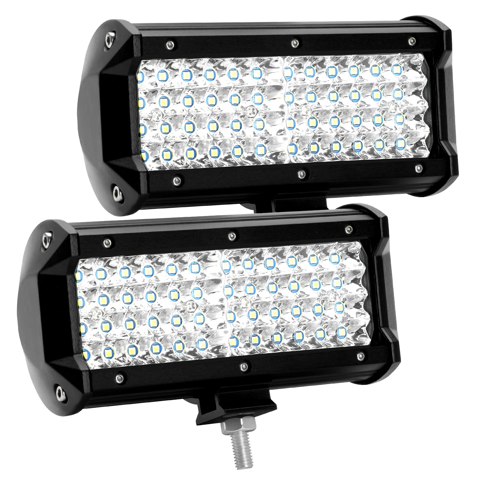 Kraumi LED Arbeitsscheinwerfer 7 Zoll 288W Cree LED Zusatzscheinwerfer 12V 28,700lm Auto Scheinwerfer Offroad Flutlicht Wasserdicht IP67 Arbeitslicht(2 Stück) von Kraumi