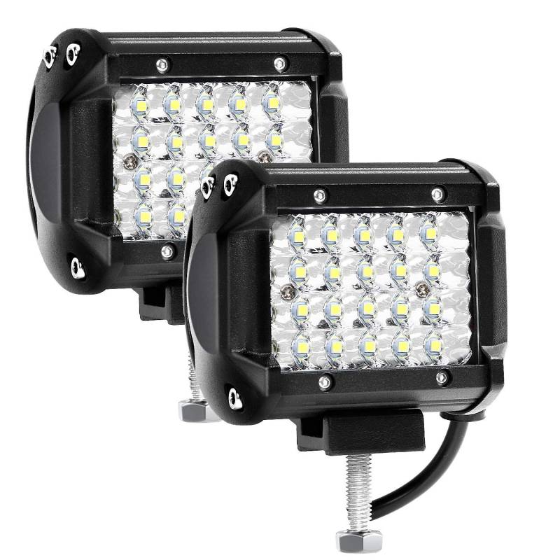 Kraumi LED Arbeitsscheinwerfer, 2 X 72W LED Zusatzscheinwerfer 10,500lm Led Scheinwerfer 4 Zoll 12V Arbeitsleuchte Offroad Scheinwerfer Auto Arbeitslicht Wasserdicht IP67 Arbeitslicht(2 Stück) von Kraumi