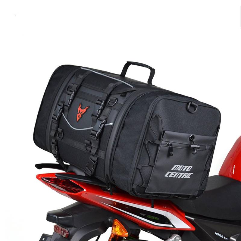 Krtopo Motorrad Hecktasche Wasserdicht 40L Motorrad Reisegepäck Erweiterbare Tanktasche 60L Motorrad Sitztasche Schwarz von Krtopo