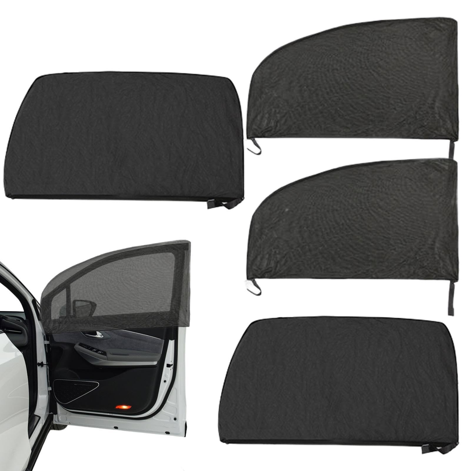 Hobngmuc Sonnenblende Für Auto -Seitenfenster, Autofensterbildschirm, Auto Sonnenschutz, 4 Packautos Fenstertöne, UV -Beschützer Autovorhänge, Sommerauto -Styling -Accessoires Für MPV SUV -Auto von Krujecnt