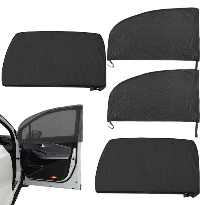 Hobngmuc Sonnenblende Für Auto -Seitenfenster, Autofensterbildschirm, Auto Sonnenschutz, 4 Packautos Fenstertöne, UV -Beschützer Autovorhänge, Sommerauto -Styling -Accessoires Für MPV SUV -Auto von Krujecnt