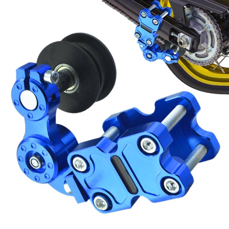 Krujecnt Motorrad Kettenverstellwerkzeug, Automatische Anpassung Motorrad Spannwerkzeug Hilfe Zum Spannen der Kette, Kettenmodifikation Spanner Getriebe Für Reiten, Radfahren (Blau) von Krujecnt