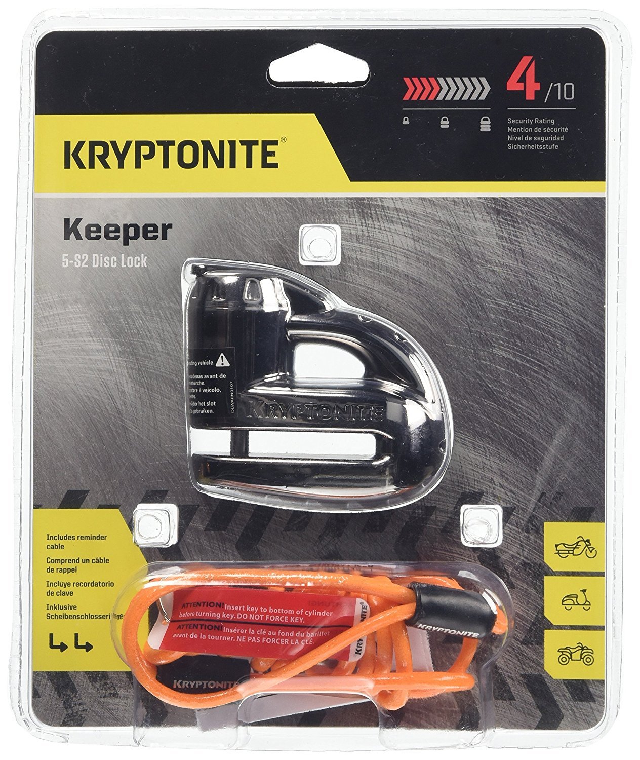 Kryptonite 877 3500368 Motorradschloss, Chrome, Einheitsgröße von Kryptonite