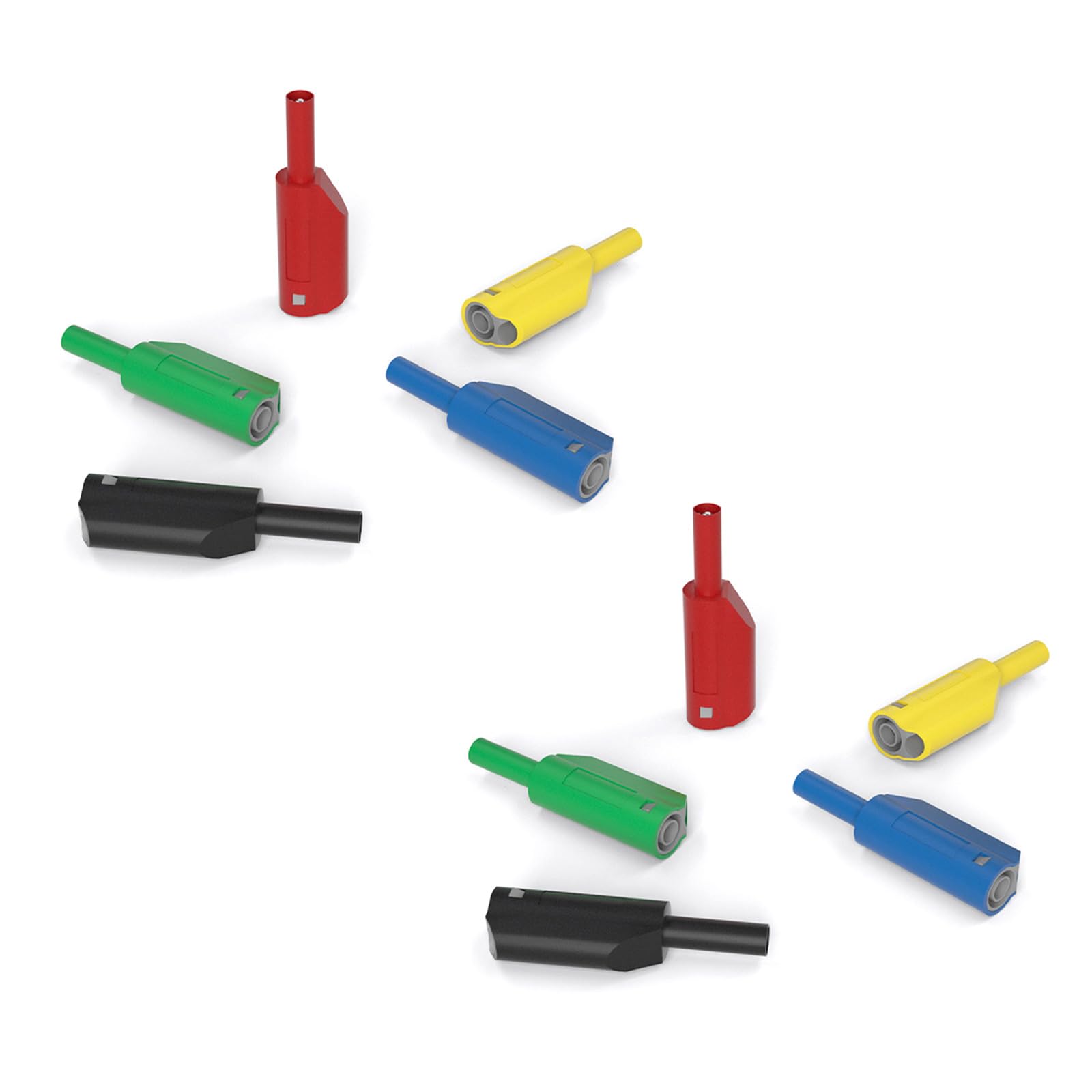 Bananenstecker, 2 mm, ummantelt, stapelbar, Hochspannungsstecker, Steckverbinder, kein Schweißen, Multimeter-Stecker, 10 Stück von Ksikdeg