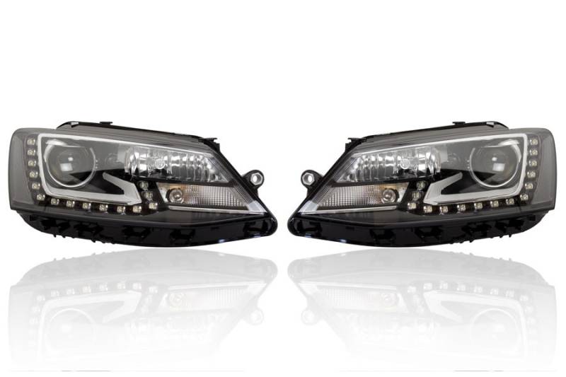 Bi-Xenon Scheinwerfer Set inkl. aLWR LED TFL für VW Jetta 5C von Kufatec