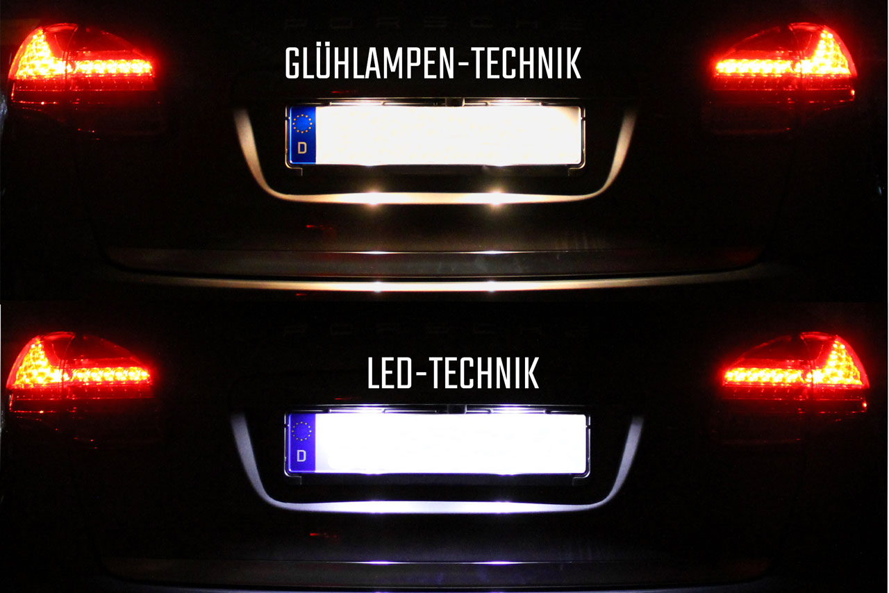 Komplett-Set LED-Kennzeichenbeleuchtung für Porsche Cayenne von KUFATEC GmbH & Co. KG