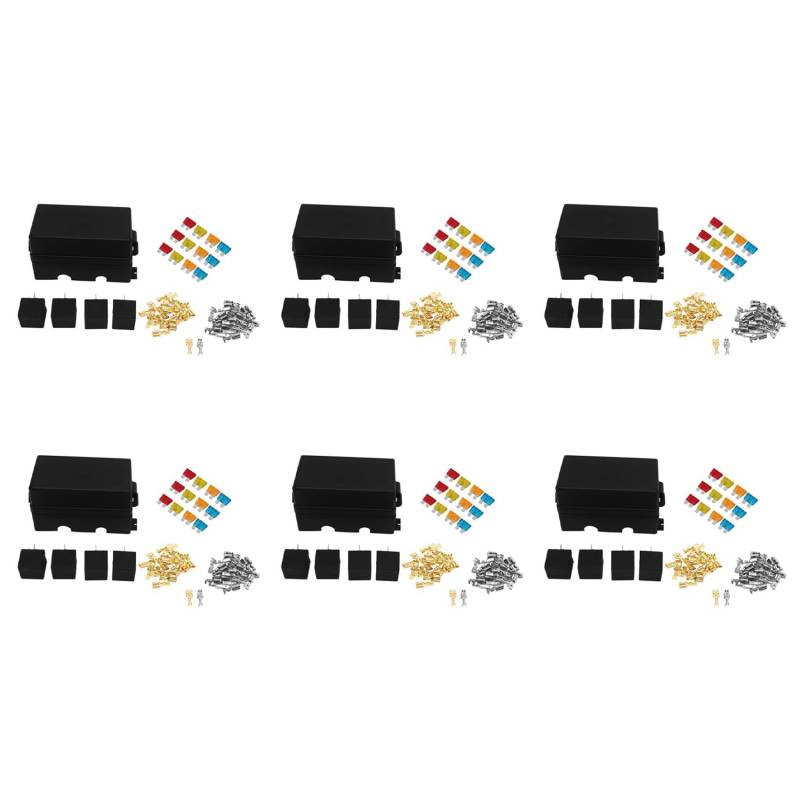 Kufughty 12 Way Blade Sicherungshalter Box mit Flachstecker und Sicherung 24PCS 4Pin 12V 80A Relais für Auto-AnhäNger und Boot von Kufughty