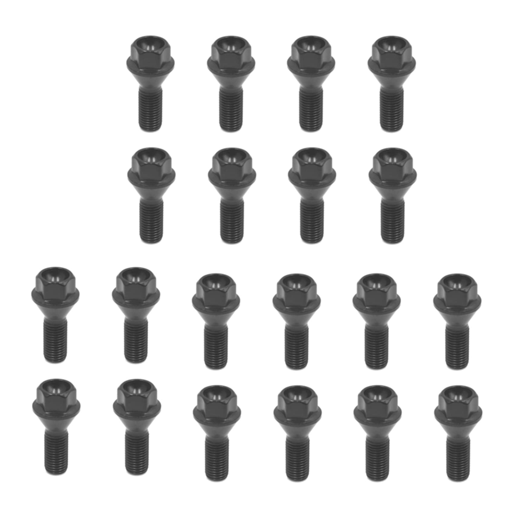 Kufughty 20Pcs Schwarz Wheel Bolt Radmutter für E30 E36 E46 E60 E90 36136781150 von Kufughty