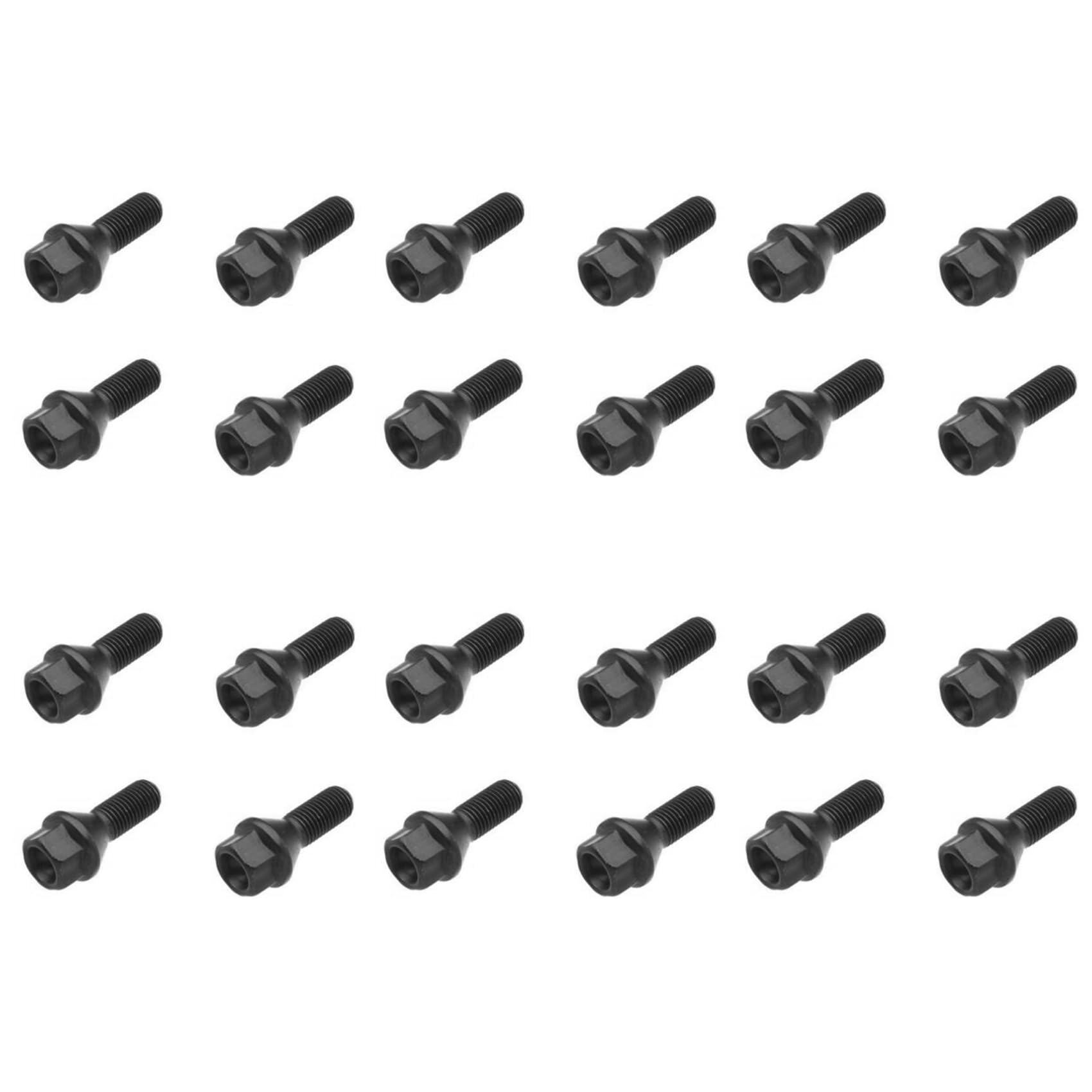 Kufughty 24Pcs Schwarz Wheel Bolt Radmutter für E30 E36 E46 E60 E90 36136781150 von Kufughty