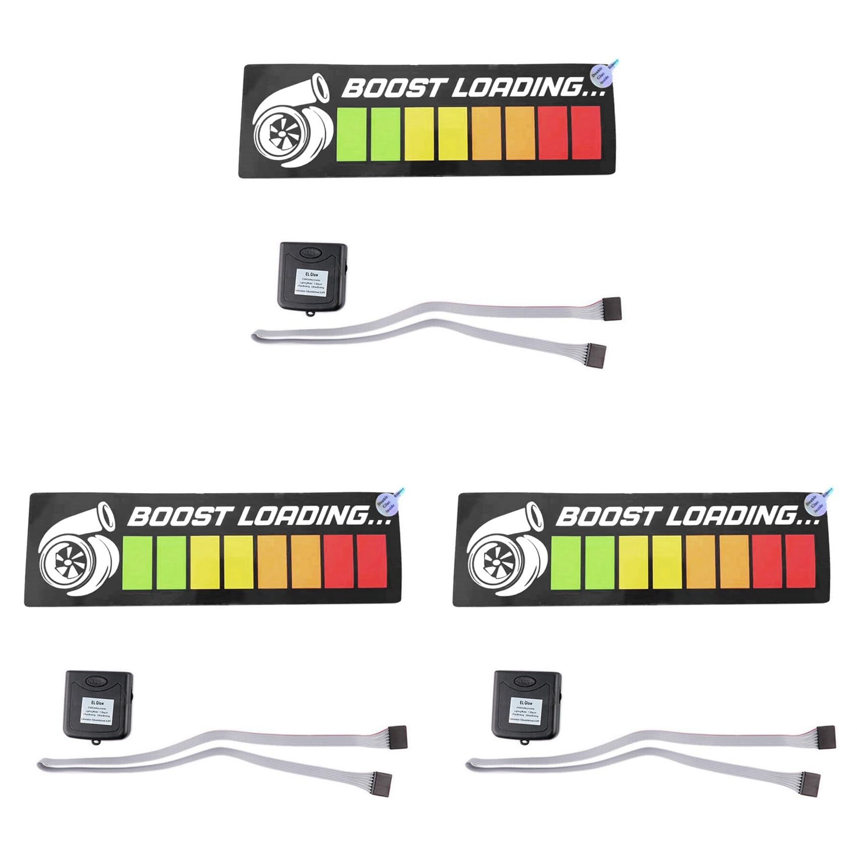 Kufughty 3X Windschutzscheibe Boost Loading Auto LED-Lichtfensteraufkleber für JDM Glow Panel Dekorationszubehör von Kufughty