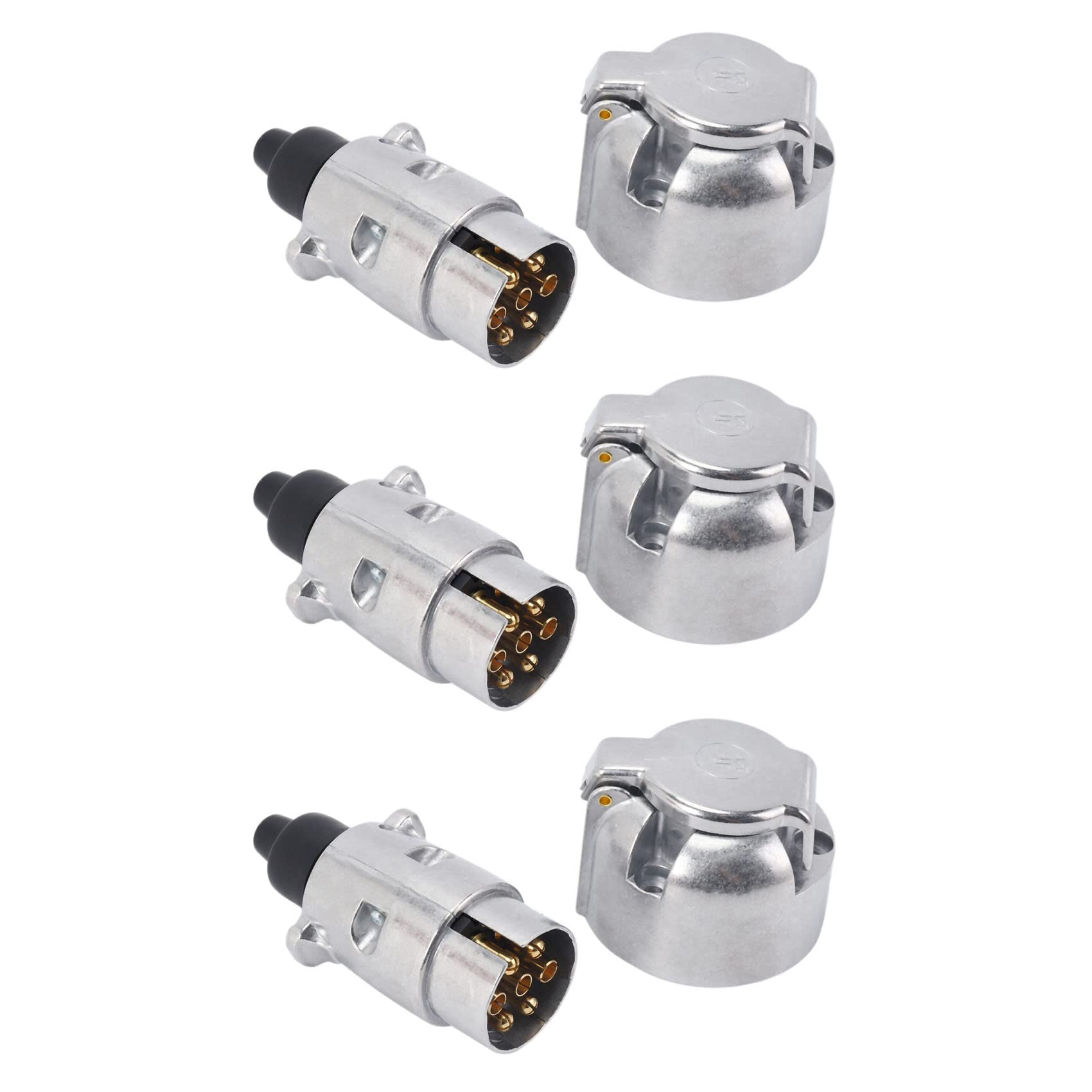 Kufughty 6X Anhänger Zubehör - 7 Poliger Anhänger Stecker, 12 V Dosen, Anhänger Kupplung von Kufughty