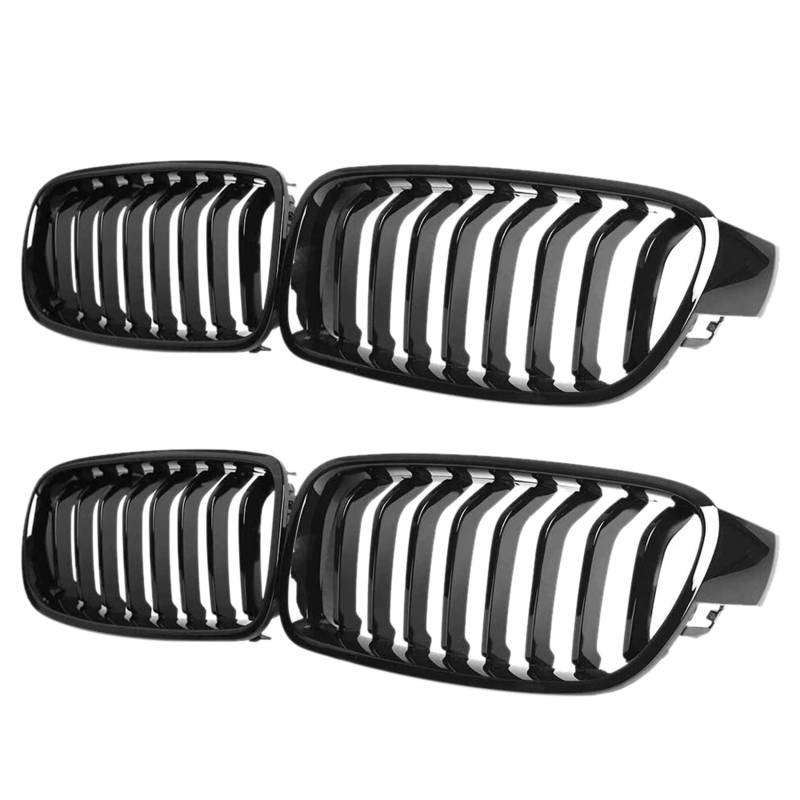 Kufughty Nieren Gitter Vorne für 3 Series F30 F31 F35 2012-2018 (Single Slat Schwarz Glänzend Grill, 4 Teiliges Set) von Kufughty