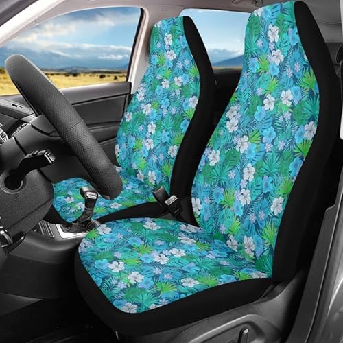 Kuiaobaty 2 stücke Universal Auto Sitzbezüge Vorne Nur, Hawaii Hibiskus Blumen Auto Schonbezug Sitzwickel Auto Combo Sets von Kuiaobaty