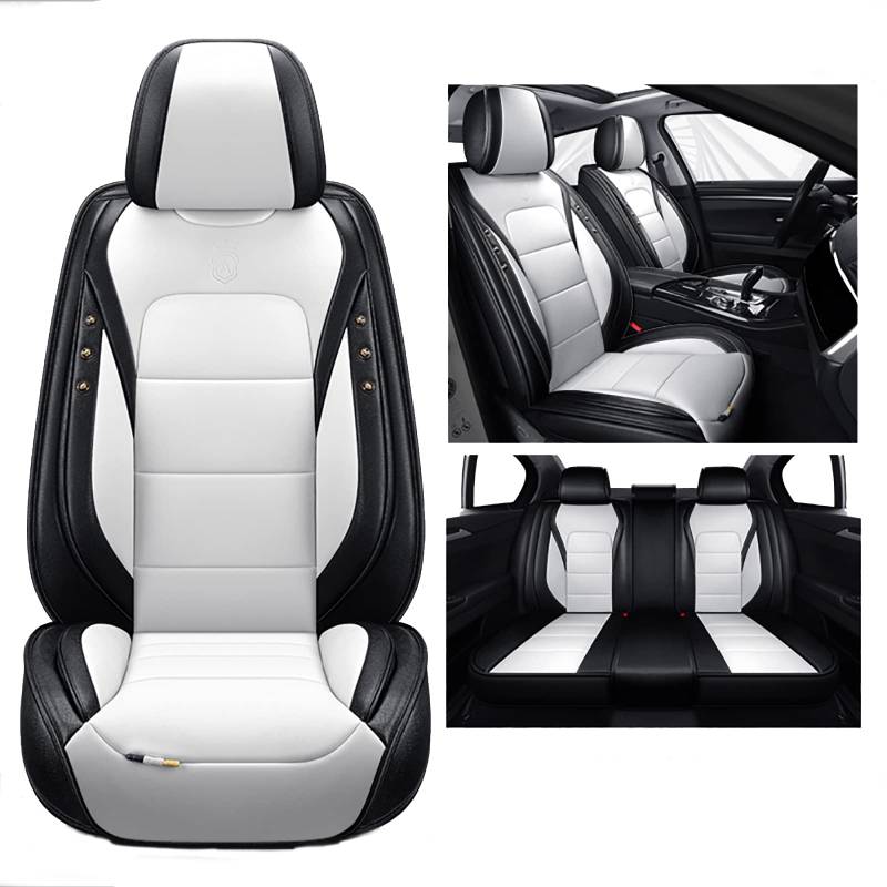 Kuifan Sitzbezüge Auto Autositzbezüge Universal Set für FIAT Punto Tipo Sedci Aegea Freemont Fullback Panda Strada UNO Linea Viaggio Auto Zubehör，Weiß von Kuifan