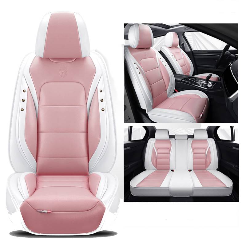 Kuifan Sitzbezüge Auto Autositzbezüge Universal Set für Peugeot 206 CC SW 207 208 307 CC/3008 Auto Zubehör，Pink von Kuifan