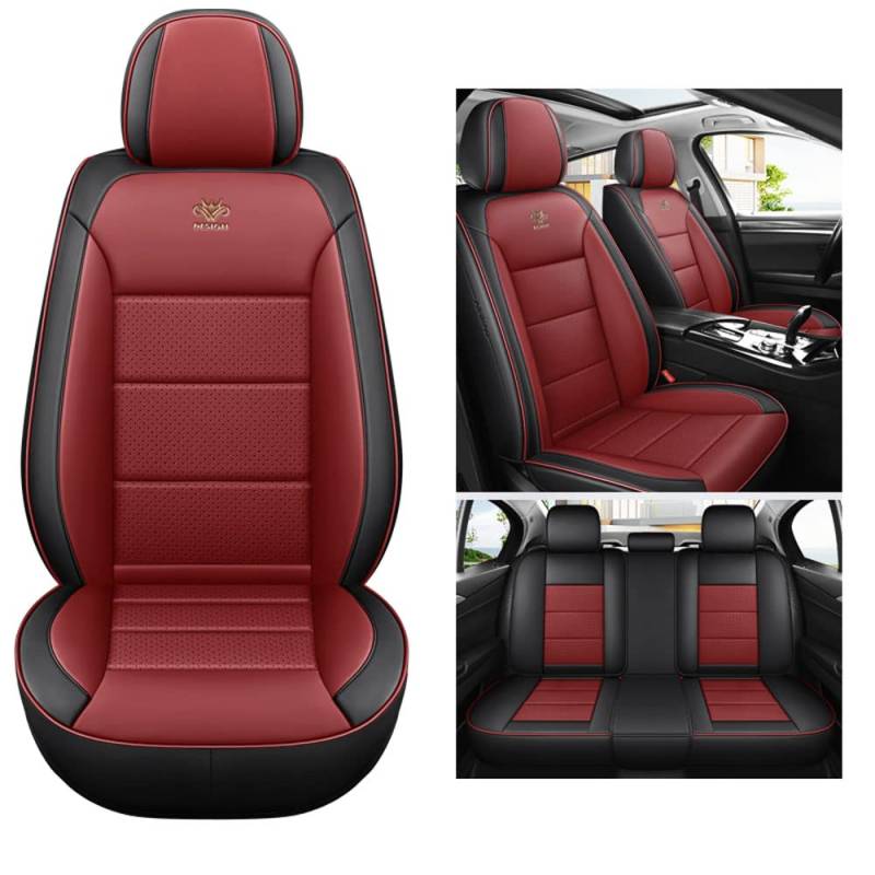 Kuifan Sitzbezüge Auto Autositzbezüge Universal Set für sitzbezüge Auto ALFA Romeo Giulia Mito Stelvio GT Giulietta ，Schwarz Rot von Kuifan