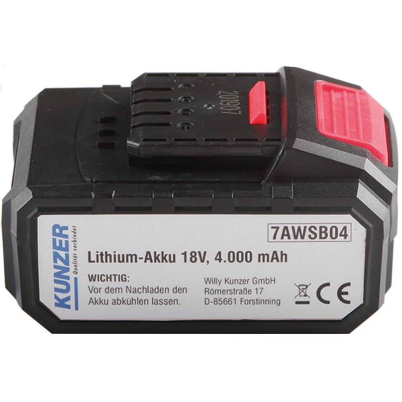 Kunzer 7AWSB04 Werkzeug-Akku 18 V 4000 mAh Li-Ion von Kunzer