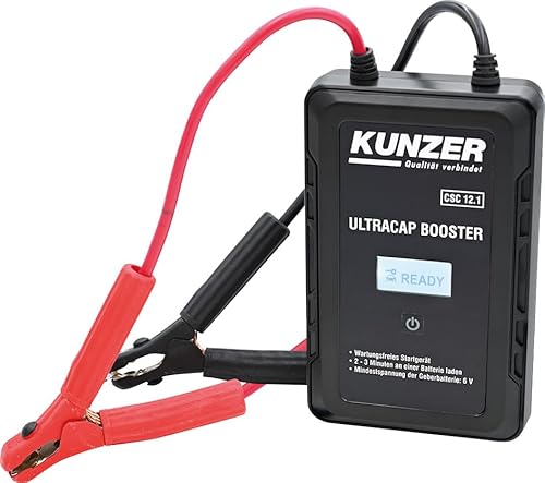 Kunzer CSC 12.1 Wartungsfreie Starthilfe 12V, Ultrakondensatortechnik, Polyethylen-Gehäuse - batterieloses PKW-Startgerät von Kunzer