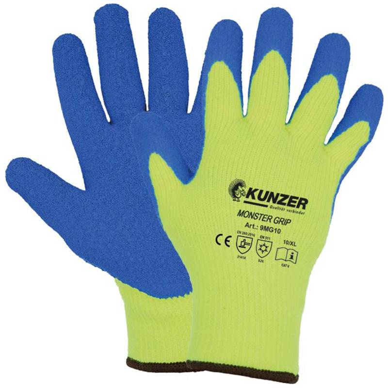 Kunzer Monster Grip Schutzhandschuhe 9MG10 – 12 Paar – Größe 10/XL – EN388 – Kälteschutz bei groben Arbeiten von Kunzer