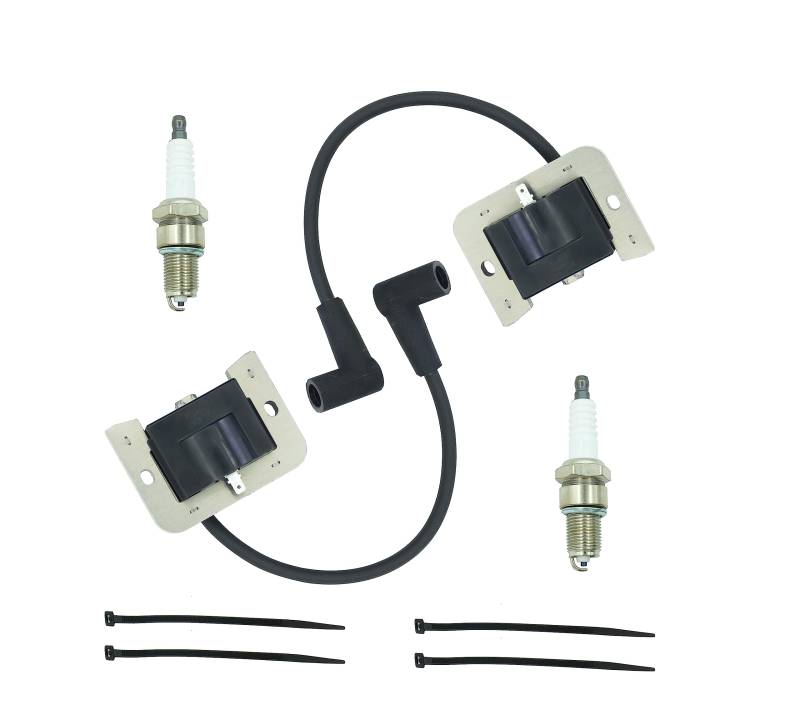 Kurihina Kompatibel mit 2er-Pack Zündspulenmodul mit Zündkerze für Kohler CH18 CV20 CV23 CH22 Command Pro Zweizylindermotor, ersetzt kh-24-584-201-S, 24 584 45-S, kh-24 584 201-S von Kurihina