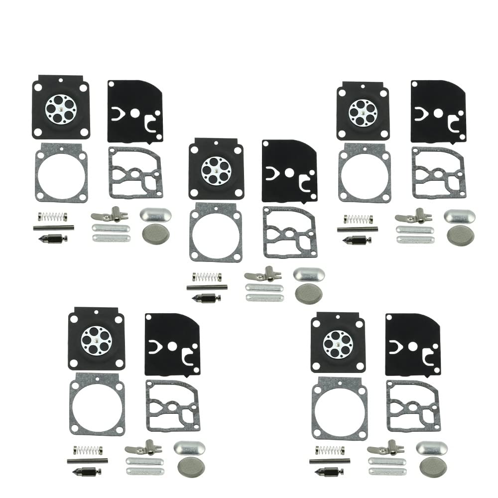 Kurihina Kompatibel mit 5-teiligem FS55-Vergaser-Reparatursatz, RB-100, Membranverbindung für Kettensägen-Trimmer HS45, FS38, BG45, MM55, Ersatz für Zama C1Q-S157 von Kurihina