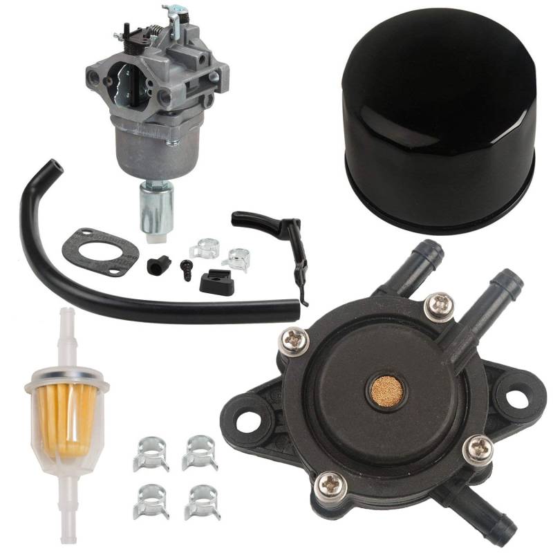 Kurihina Kompatibel mit D110 Vergaser Carb Kit Kraftstoffpumpe Kraftstofffilter mit Ölfilter Ersatz für John Deere 108 L105 102 L107 L108 LA125 LA115 LA105 D105 Rasentraktor MIA12509 MIA11474 von Kurihina