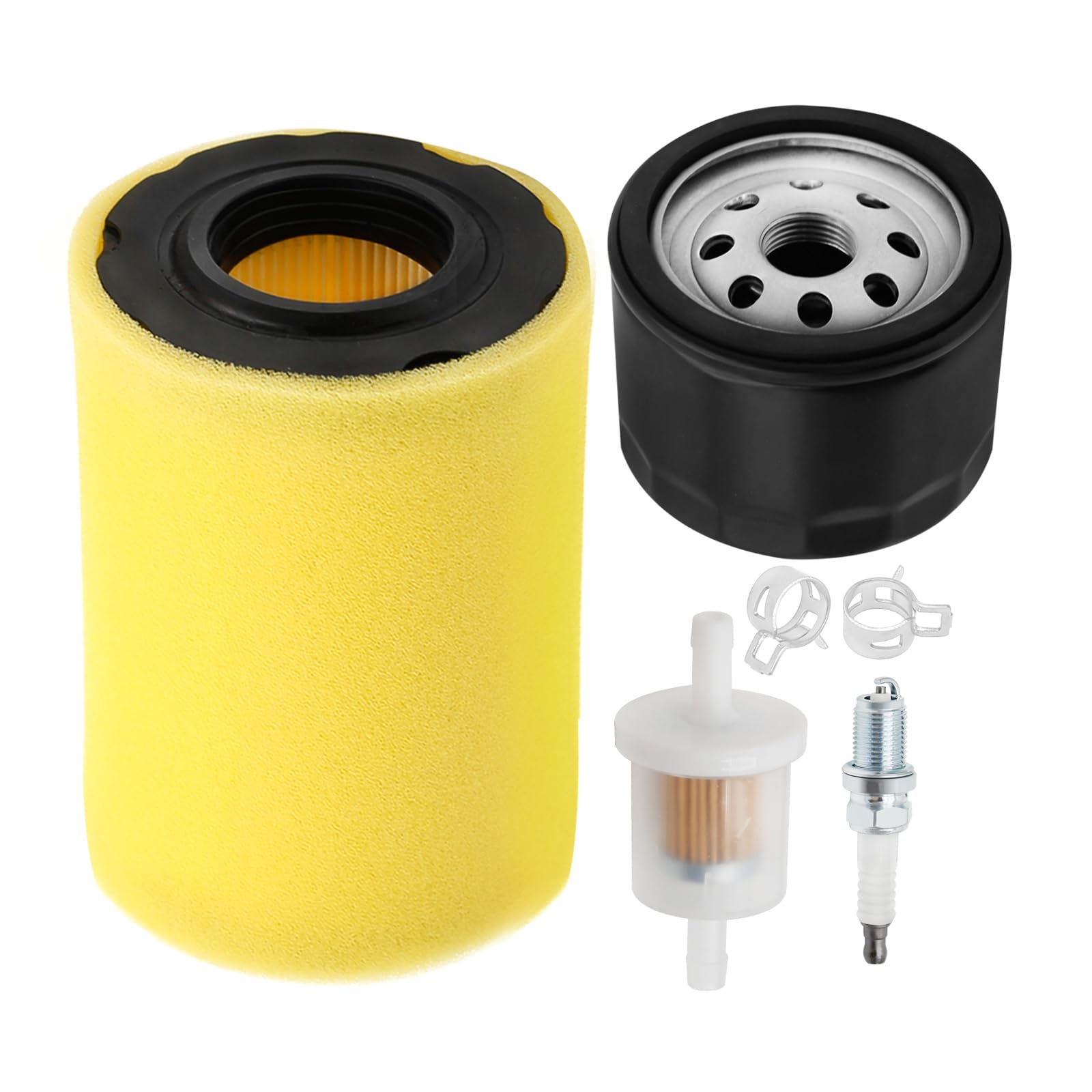 Kurihina Kompatibel mit Luftfilter-Ölfilter-Kit, Ersatz für John Deer Z345 Z345R Z345M Z235 E120 LT150, MIU13038, Luftfilter-Tuning-Kit, Ersatz für 590825 591334 594201 MIU14395 GY21435 von Kurihina