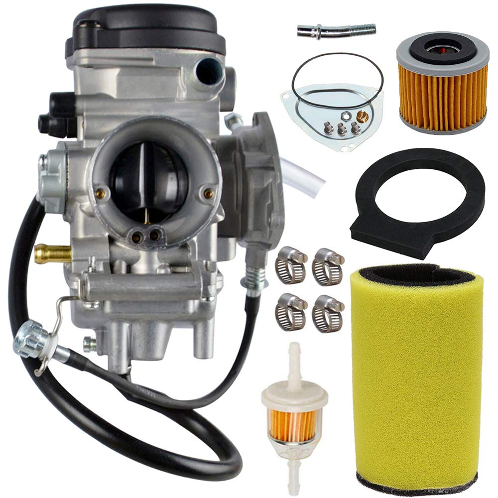 Kurihina Kompatibel mit YFM400 Vergaser Carb Kit Fit für Yamaha Big Bear Wolverine Kodiak Grizzly 2002 2003 2004 2005 2006 ATV Mit Luftfilter Kraftstofffilter von Kurihina