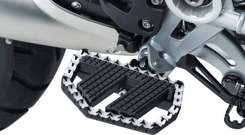 Kuryakyn 3285 Motorrad-Fußsteuerungskomponente: Riot-X Mini Board Dielen ohne Adapter, Satin Black/Raw Aluminium, 1 Paar von Kuryakyn