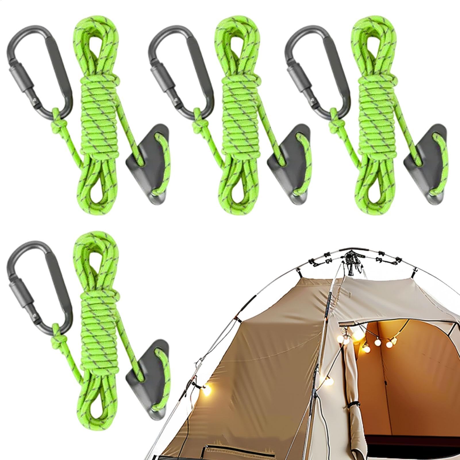 Kustimantu Seilstrahlung, Binden von Riemen Ratchet | 4 Teile reflektierend kleine Ratschengurte mit Aluminiumlegierung Carabiner,Camping -Zelt -Planen, Wanderzubehör für Zeltreparatur, Handtaschen von Kustimantu