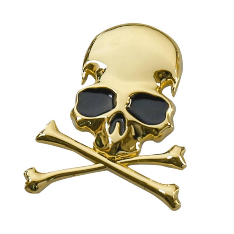 Schädel Skull Emblem Auto Aufkleber 3D Metall Schädel Abzeichen Auto Styling Aufkleber Zubehör für Auto Motorrad von Kustimantu