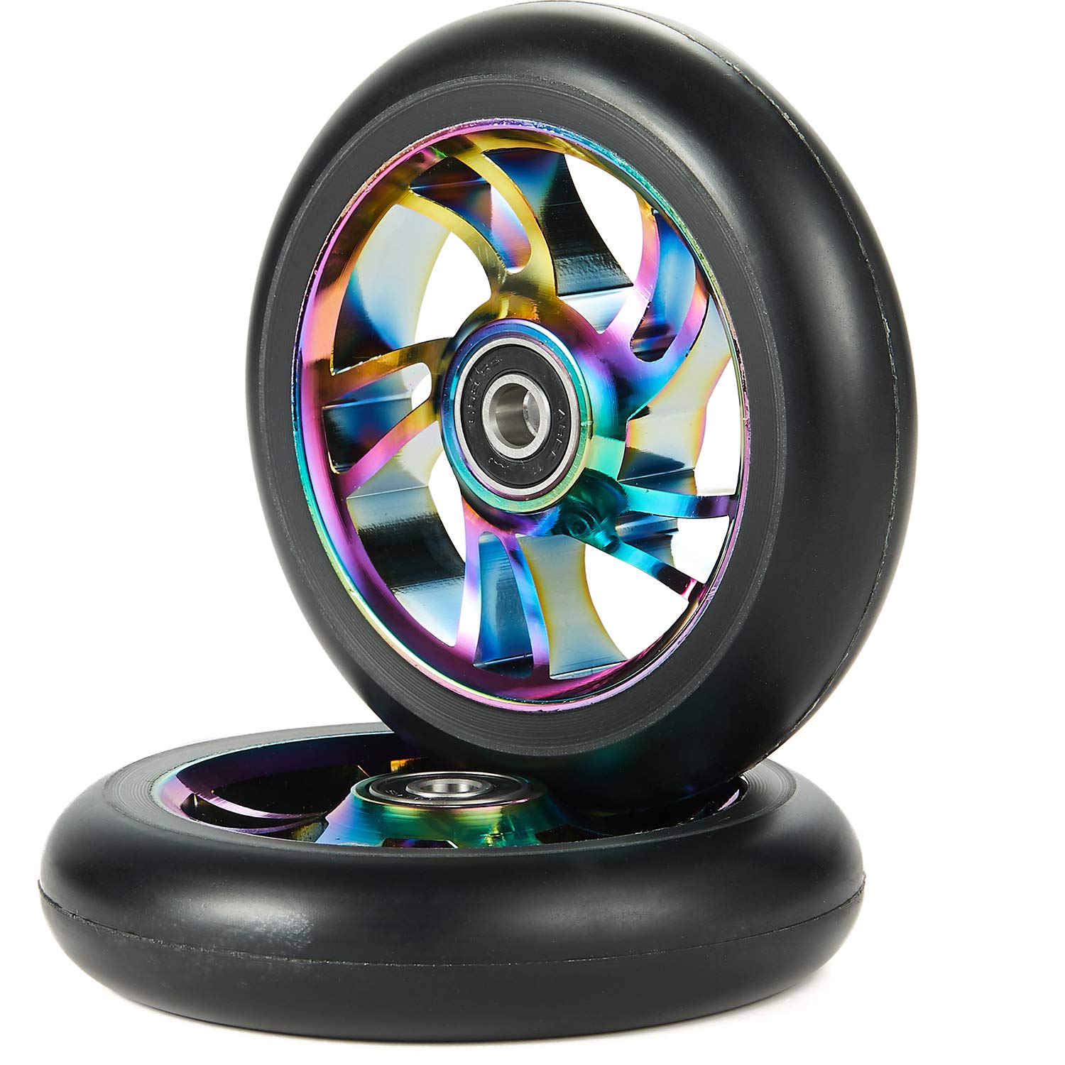 kutrick 2 Metall Core 110 mm pro Stunt Scooter Rollen Paar mit ABEC-11 Kugellager, Oil Slick von Kutrick