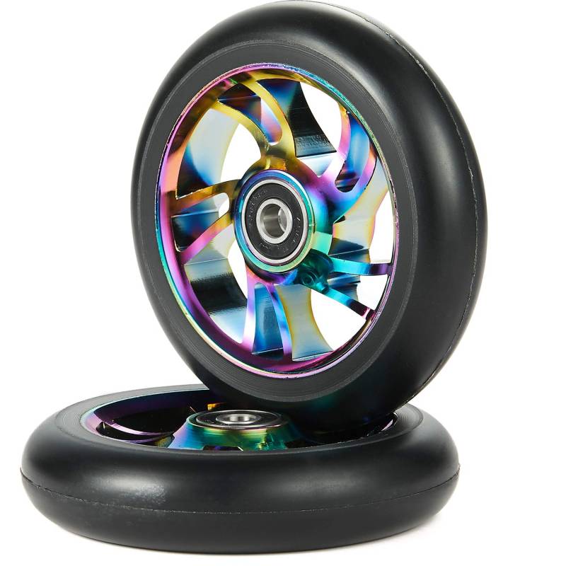 kutrick 2 Metall Core 110 mm pro Stunt Scooter Rollen Paar mit ABEC-11 Kugellager, Oil Slick von Kutrick