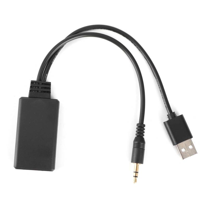 Audio-Empfänger-Adapter, Bluetooth 5.0-Empfänger-Adapterkabel USB + 3,5-mm-Anschluss Stereo-Audio für Auto-AUX-Lautsprecher Universal von Kuuleyn