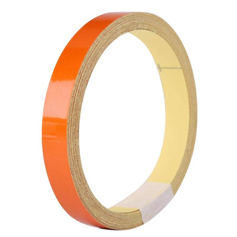 Auto reflektierendes Klebeband, 1 cm * 5 m reflektierendes Warnband Aufkleber Streifen Aufkleber für Auto Motorrad Fahrzeugkarosserie(Orange) von Kuuleyn