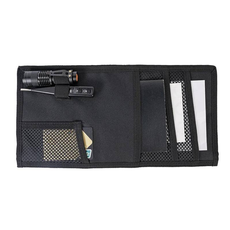 Kuuleyn Auto-Sonnenblenden-Organizer, Auto-Molle-Visier-Panel-Organizer, taktischer Visier-Panel-Aufbewahrungsbeutelhalter, Auto-Visier-Aufbewahrungsbeutel, Sonnenbrillenhalter, (Black) von Kuuleyn