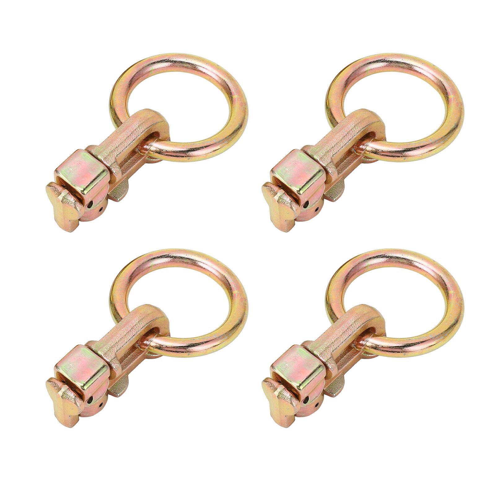 Kuuleyn L-Track-Signalkuuleyn 4pcs L-Spur Doppelstudentbindungsverbindung Carbonstahl L-Strecke mit O Ring für LKW-Bettanhänger Ladungssteuerung Pickup RV ATV (Goldbronze) von Kuuleyn