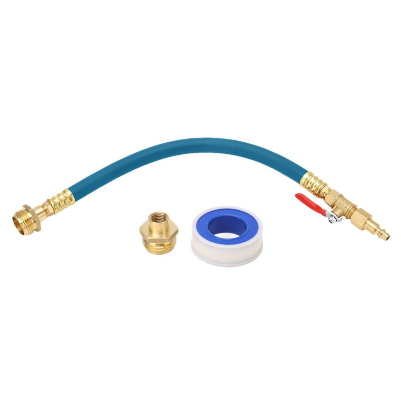 Kuuleyn Messing-Wohnmobil-Überwinterungsset mit Manometer, mit Schnellanschlussstecker und Absperrventil-Luftkompressor-Adapter für Wohnmobil-Bootssprinklersysteme (Blue) von Kuuleyn