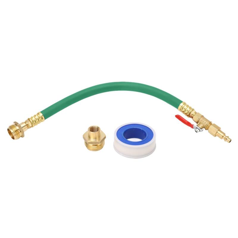 Kuuleyn Messing-Wohnmobil-Überwinterungsset mit Manometer, mit Schnellanschlussstecker und Absperrventil-Luftkompressor-Adapter für Wohnmobil-Bootssprinklersysteme (Green) von Kuuleyn