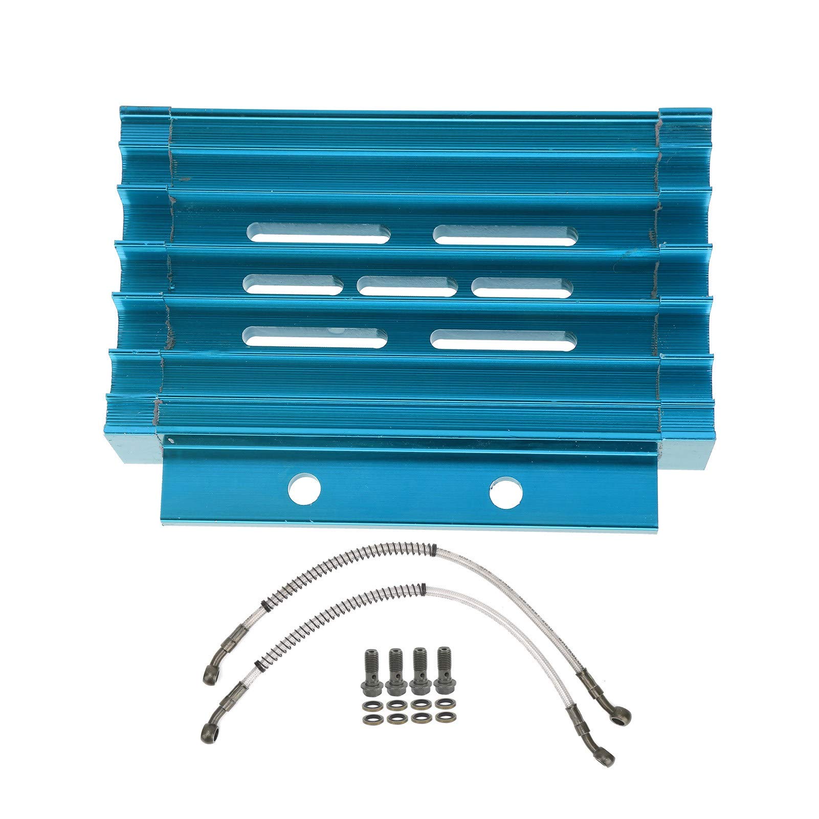 Kuuleyn Motorrad-Kühler-Ölkühlsystem, Ölkühler-Set aus Aluminiumlegierung, Kühlerkühler, passend für 138 140 150 PIT PRO Bike Trail Bike Dirt Bike (Blau) von Kuuleyn