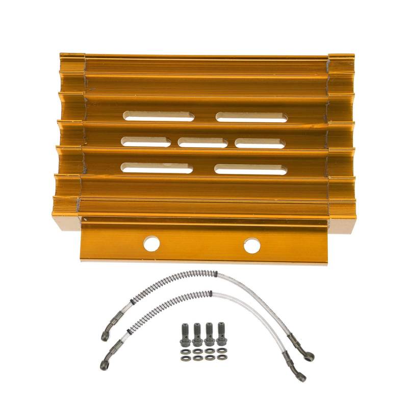 Kuuleyn Motorrad-Kühler-Ölkühlsystem, Ölkühler-Set aus Aluminiumlegierung, Kühlerkühler, passend für 138 140 150 PIT PRO Bike Trail Bike Dirt Bike (Gold) von Kuuleyn