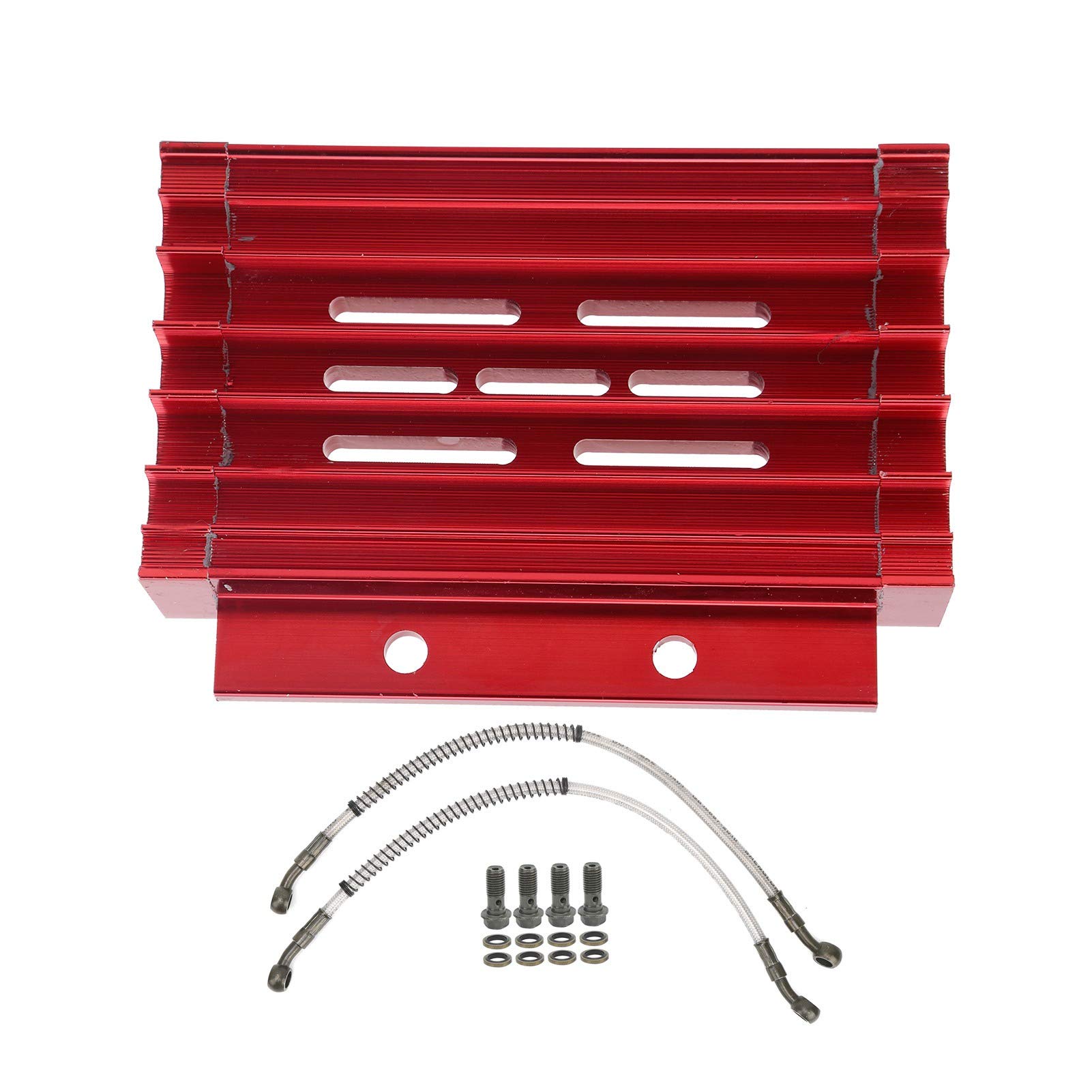 Kuuleyn Motorrad-Kühler-Ölkühlsystem, Ölkühler-Set aus Aluminiumlegierung, Kühlerkühler, passend für 138 140 150 PIT PRO Bike Trail Bike Dirt Bike (Rot) von Kuuleyn