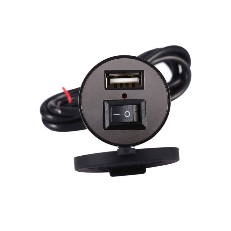 Kuuleyn USB-Ladebuchse, 12V-24V bis 5V/1,5A USB-Motorrad Handy-Netzteil Ladegerät wasserdichte Anschlussbuchse Schwarz von Kuuleyn