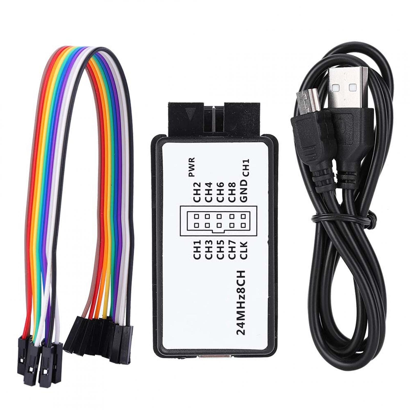 Kuuleyn USB-Logikanalysator-Gerät mit Jump Wire, 8-Kanal-Eingang 24 MHz Abtastgeschwindigkeits-Rekordsatz Mini Digital Pocket Size von Kuuleyn