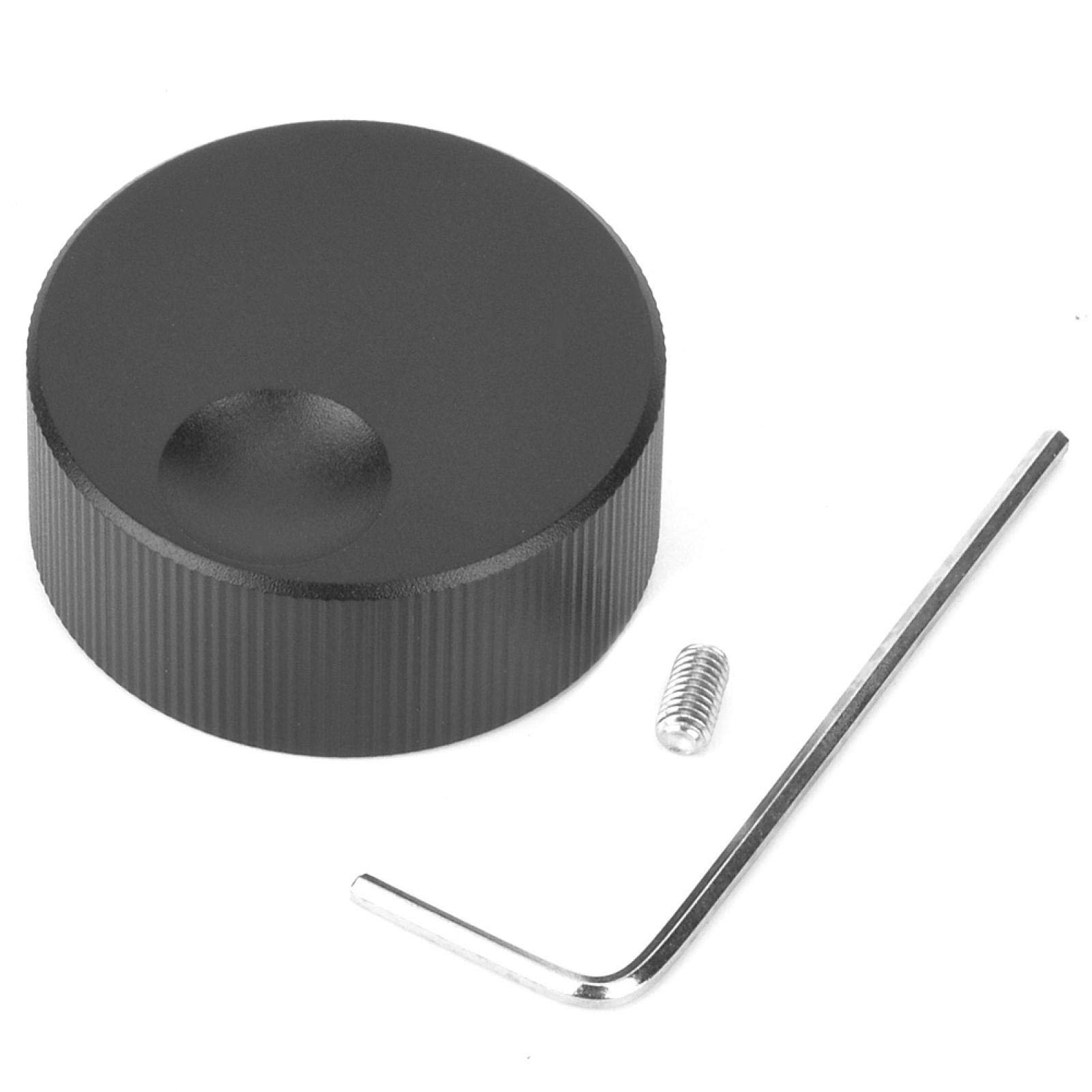 Kuuleyn Lautstärkeregler Potentiometerknopf für Lautsprecher-Lautstärkeregler 32x13mm Schwarz gebürstetes Vollaluminium Lautstärkeregler für 6mm Potentiometer von Kuuleyn