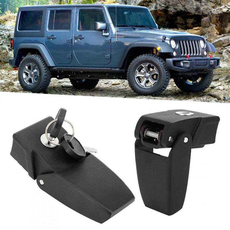 Metall-Motorhaubenschloss, Motorschloss-Schnalle, Motorhauben-Motorhaubenschloss-Riegel-Motorteile Passend für Wrangler JK JKU 2007-2018 von Kuuleyn